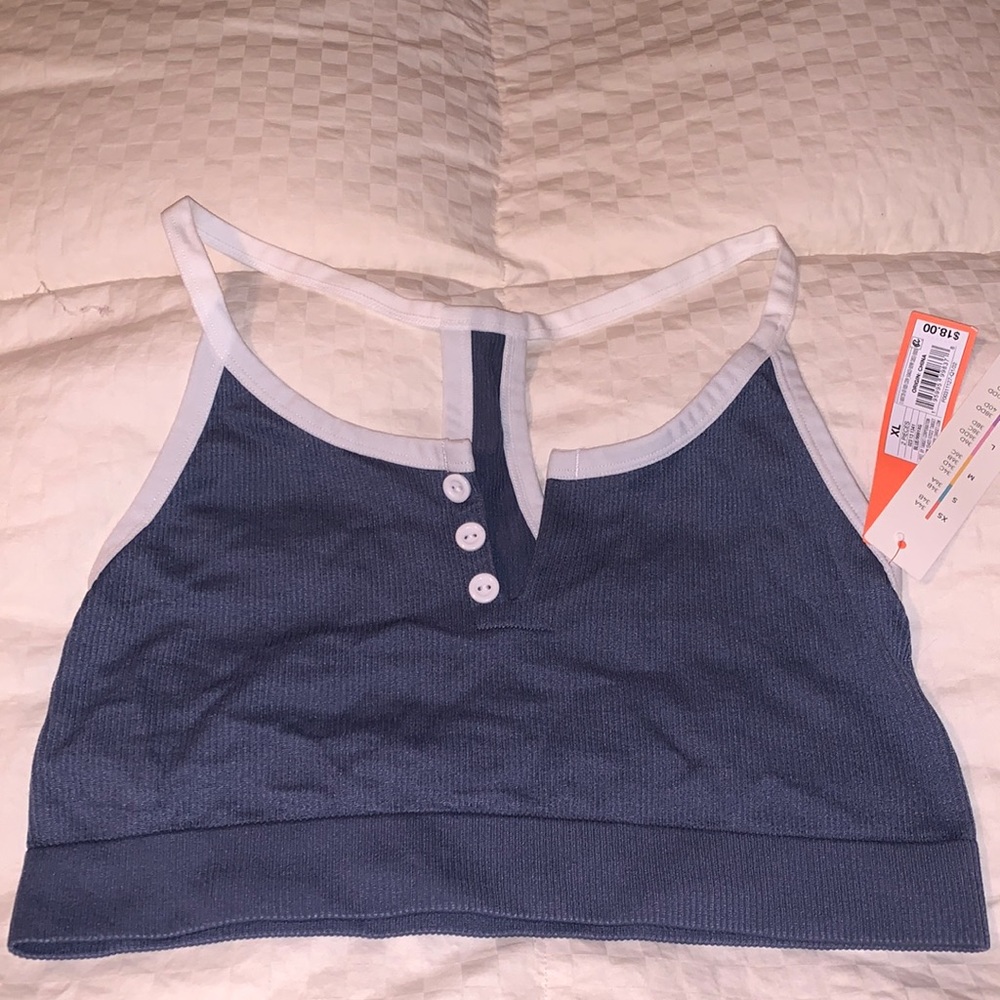 Colise sports bra, NWT, Grey and white XL